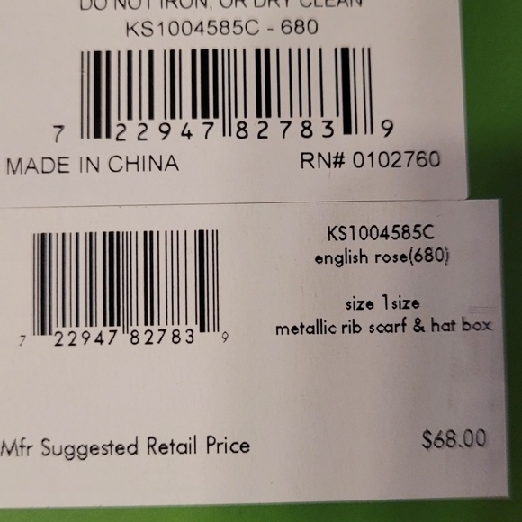 Kate Spade English Rose scarf and beanie set - Picture 7 of 7